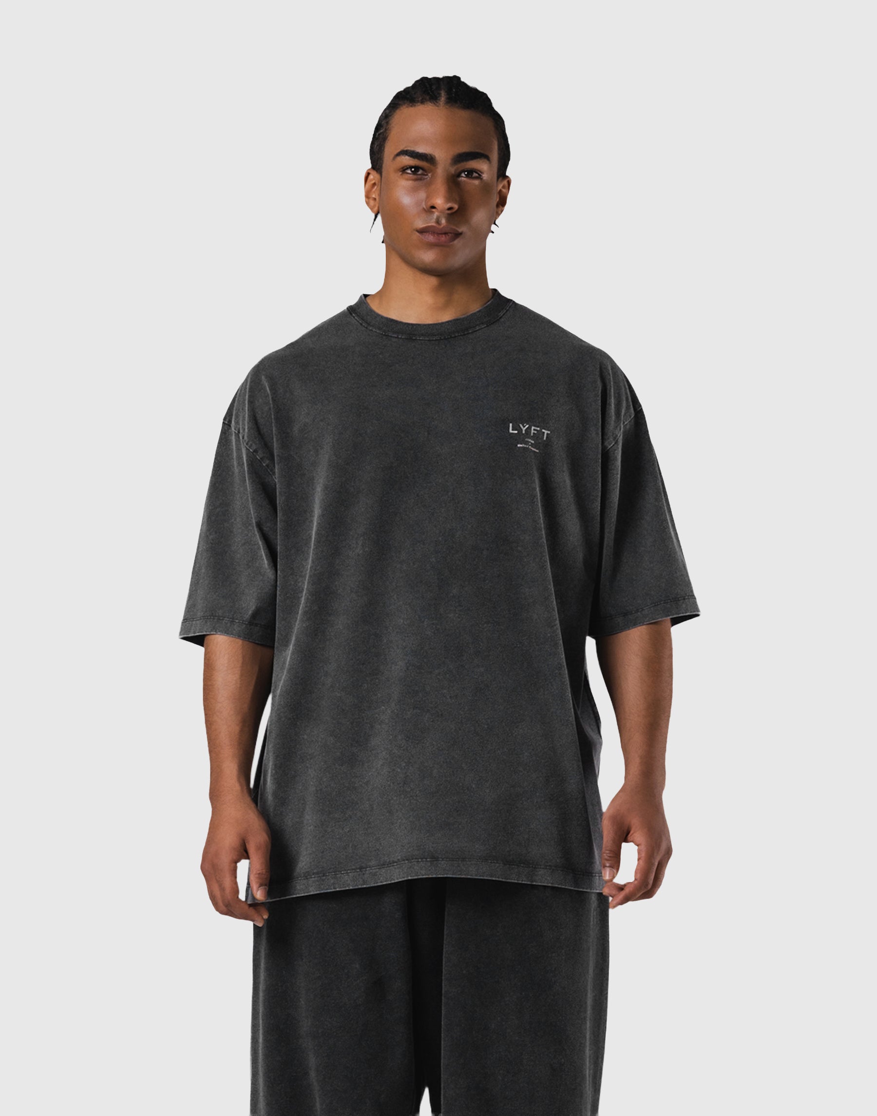 One Point LÝFT Logo Vintage Big T-Shirt - D.Grey