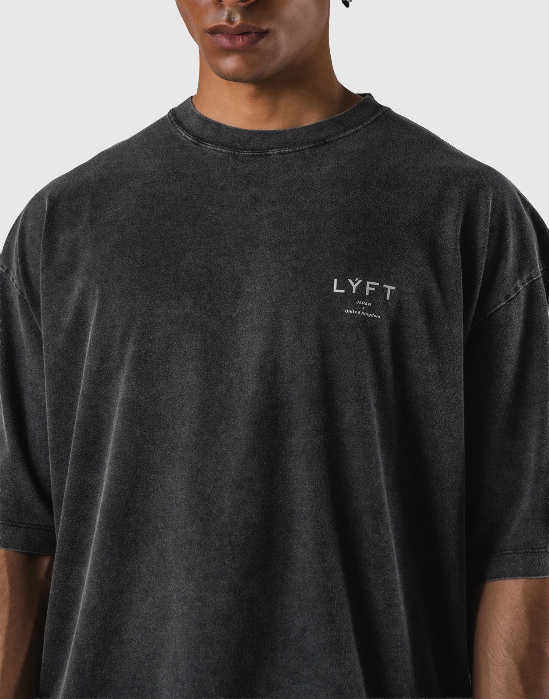 One Point LÝFT Logo Vintage Big T-Shirt - Black
