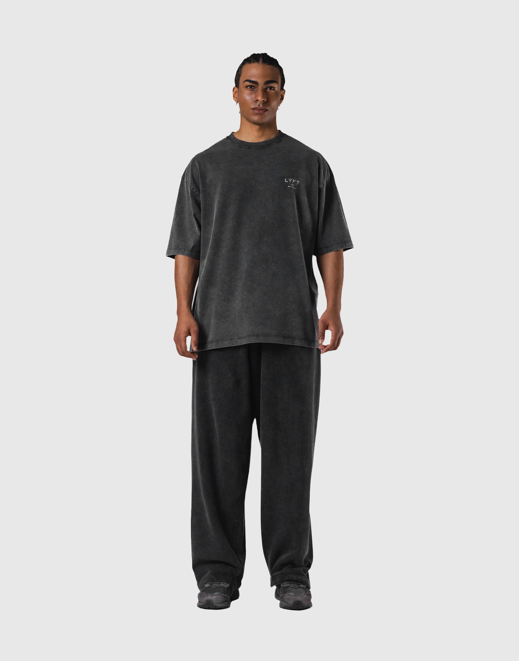 One Point LÝFT Logo Vintage Big T-Shirt - Black