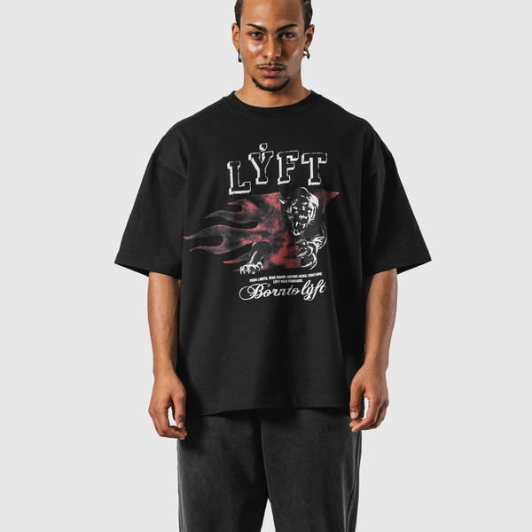 Panther Ý Graphic Vintage Big T-Shirt - Black – LÝFT