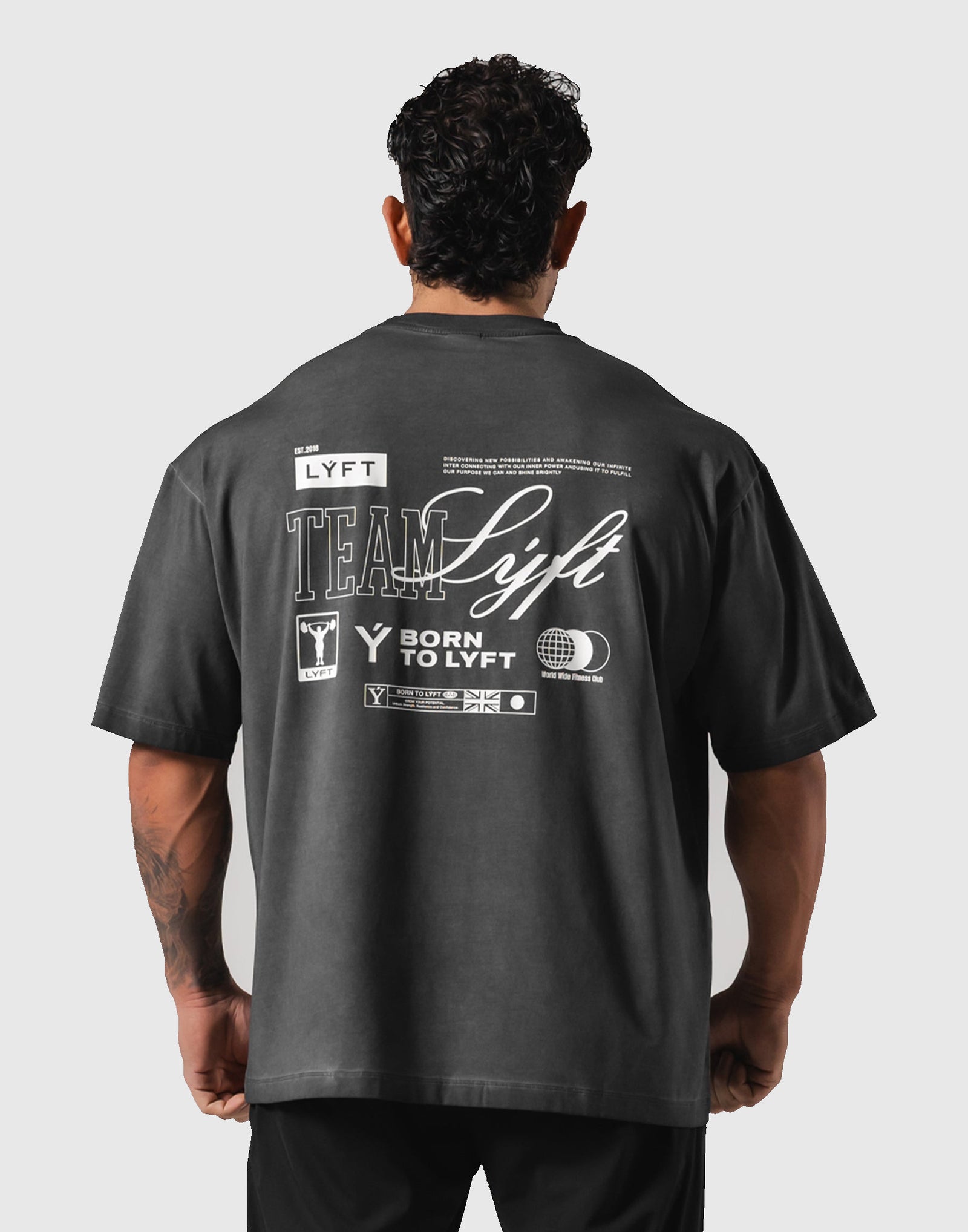 Extend Cotton Team LÝFT Graphic Big T-Shirt - Black