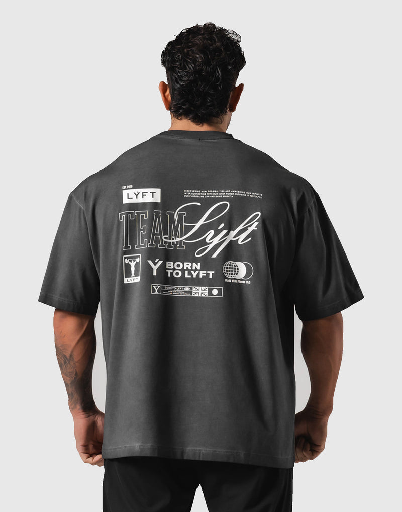 Extend Cotton Team LÝFT Graphic Big T-Shirt - Black
