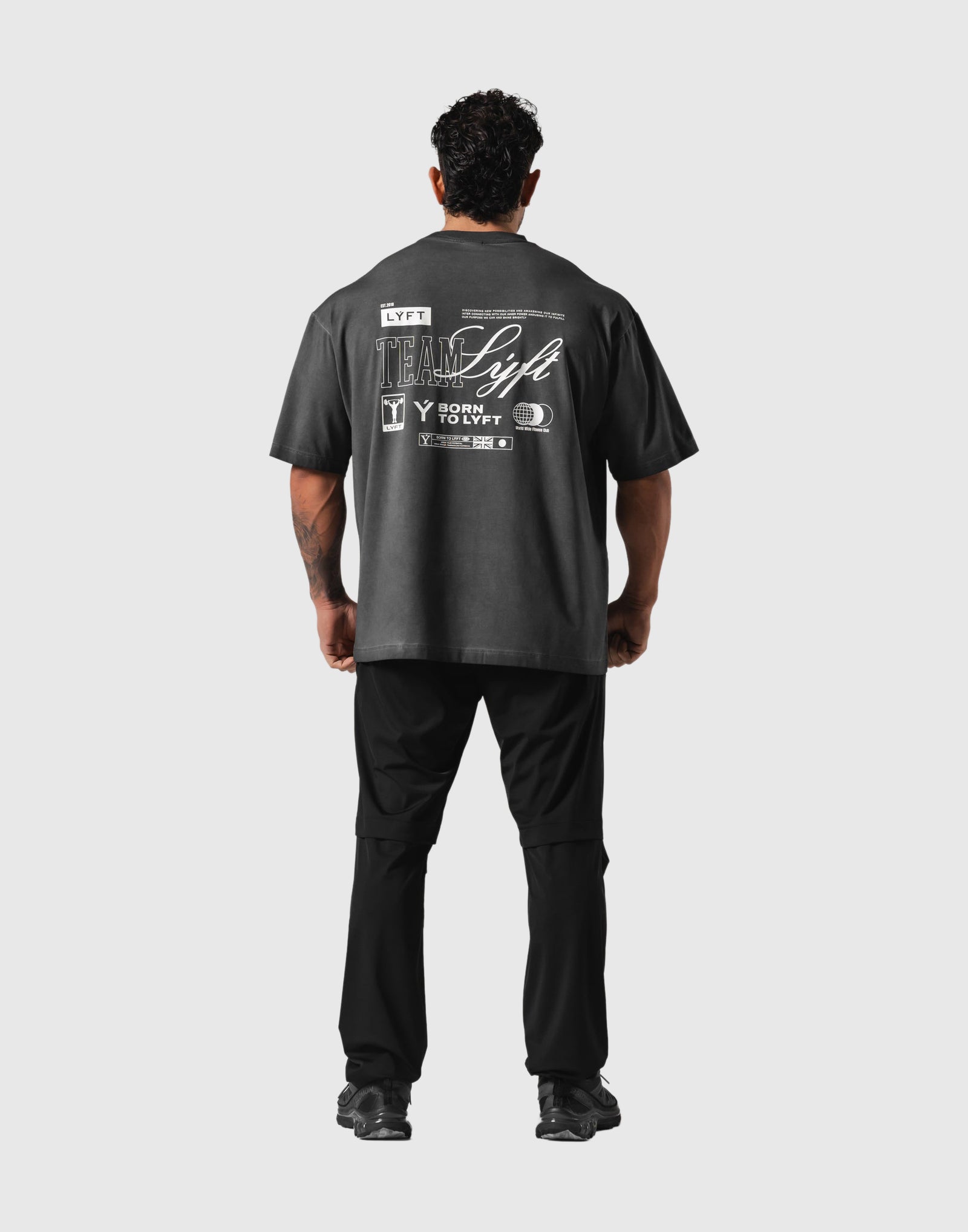 Extend Cotton Team LÝFT Graphic Big T-Shirt - Black