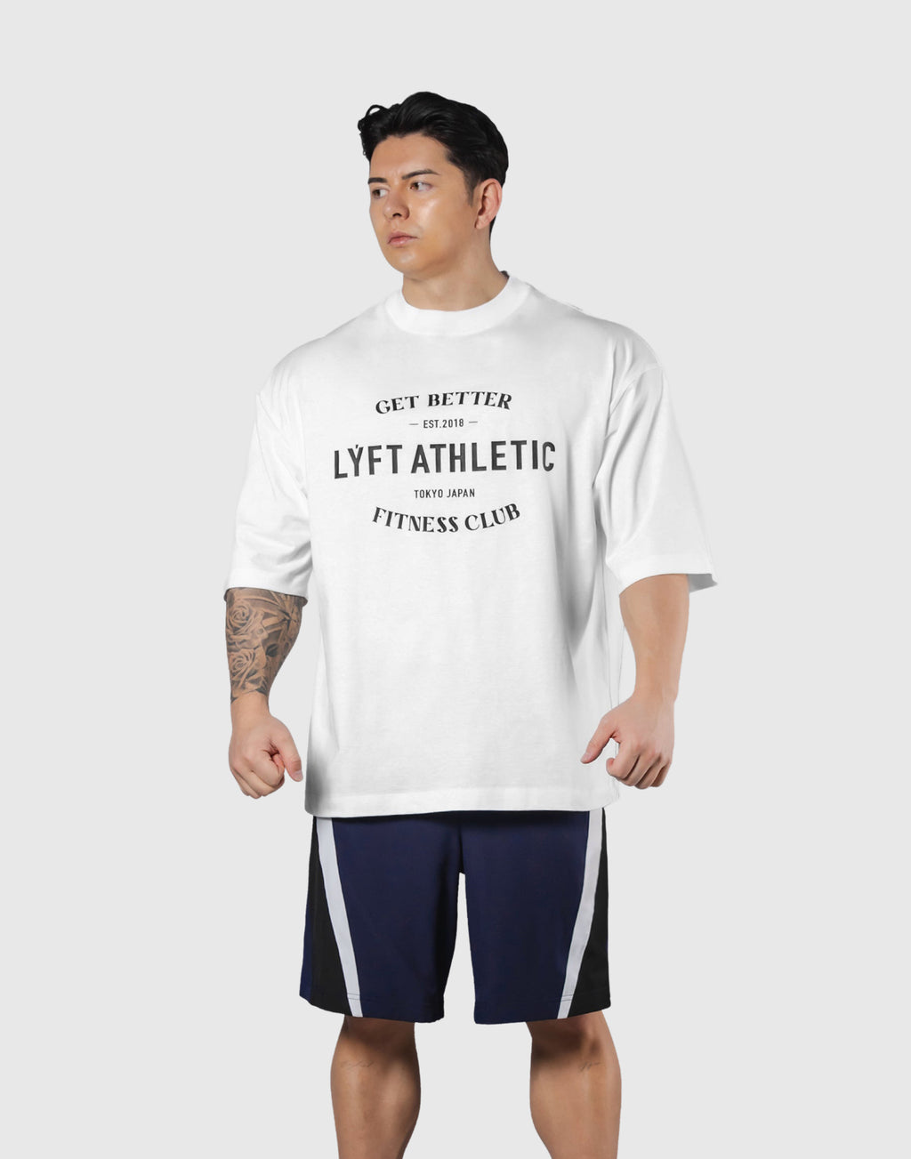 LÝFT Athletic Logo Extra Big T-Shirt - White