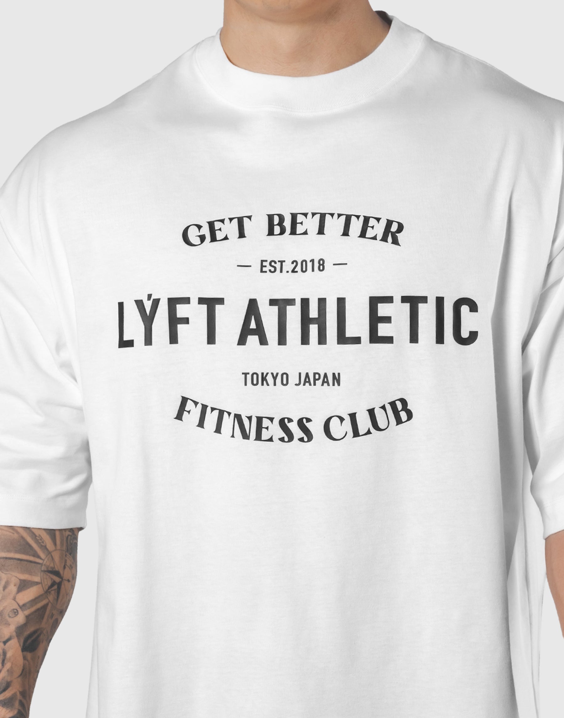 LÝFT Athletic Logo Extra Big T-Shirt - White