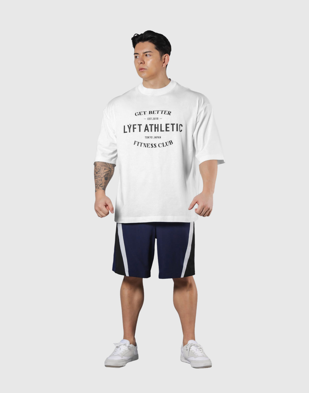 LÝFT Athletic Logo Extra Big T-Shirt - White