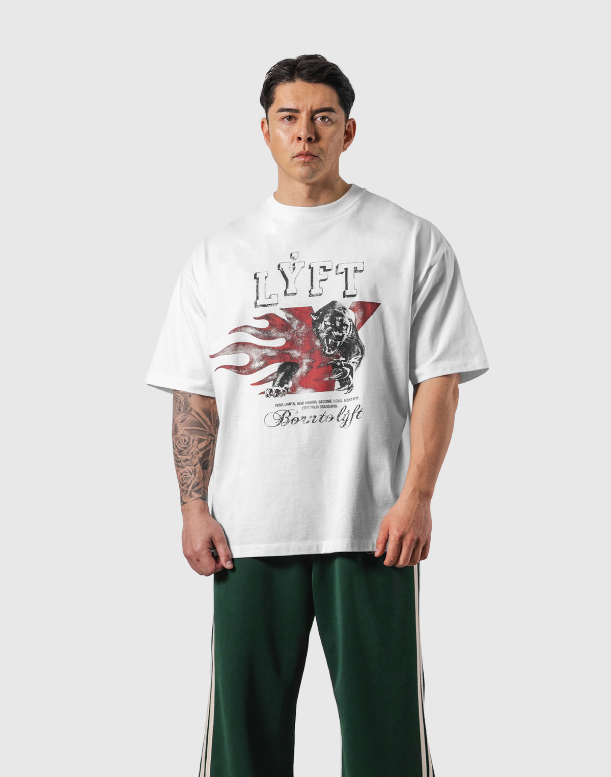 Panther Ý Graphic Vintage Big T-Shirt - White