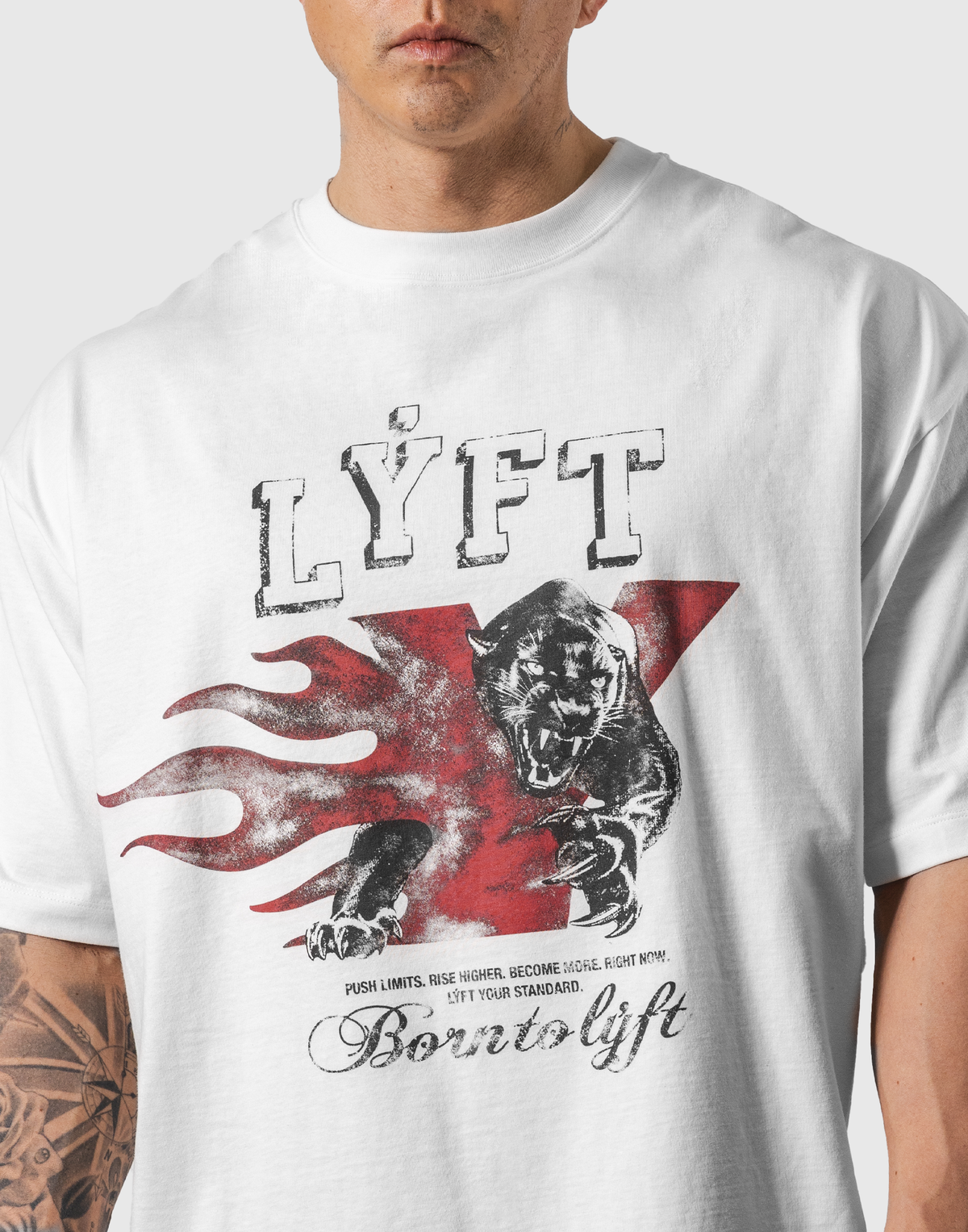 Panther Ý Graphic Vintage Big T-Shirt - White