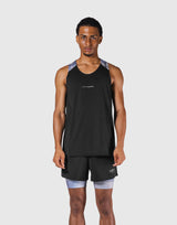 Shoulder Pattern Stretch Standard Tanktop - Blue