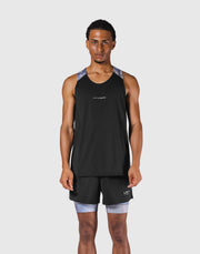 Shoulder Pattern Stretch Standard Tanktop - Blue