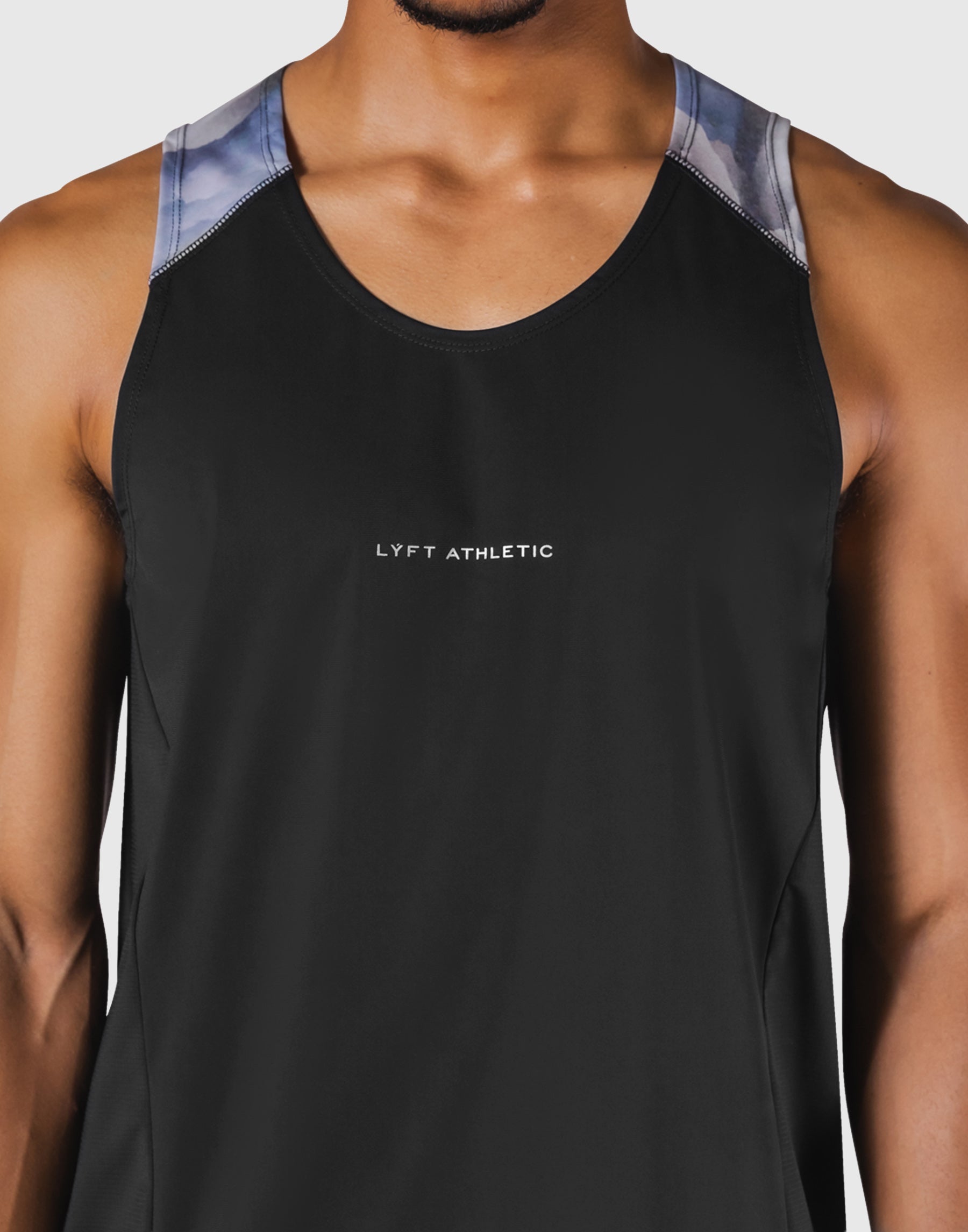 Shoulder Pattern Stretch Standard Tanktop - Blue – LÝFT