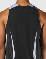 Shoulder Pattern Stretch Standard Tanktop - Blue
