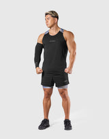 Shoulder Pattern Stretch Standard Tanktop - Blue