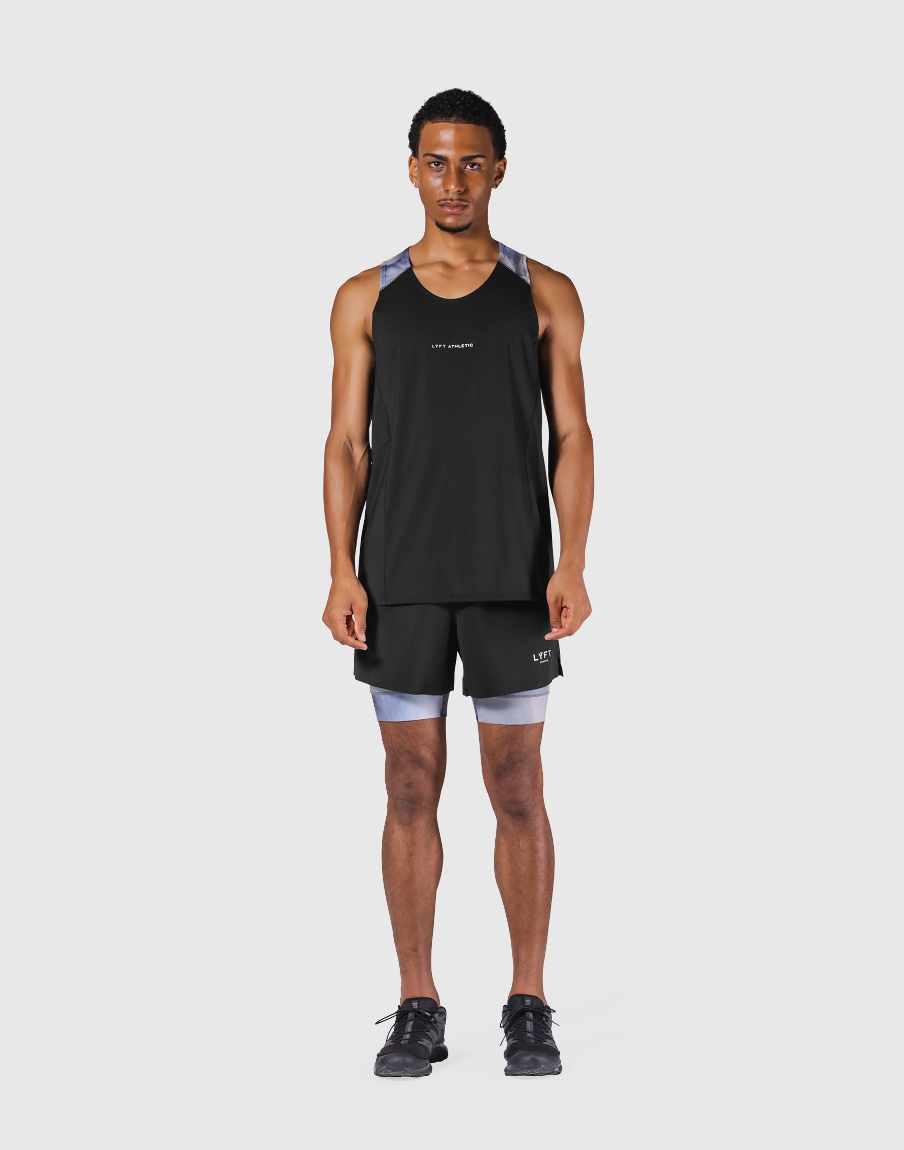 Shoulder Pattern Stretch Standard Tanktop - Blue – LÝFT