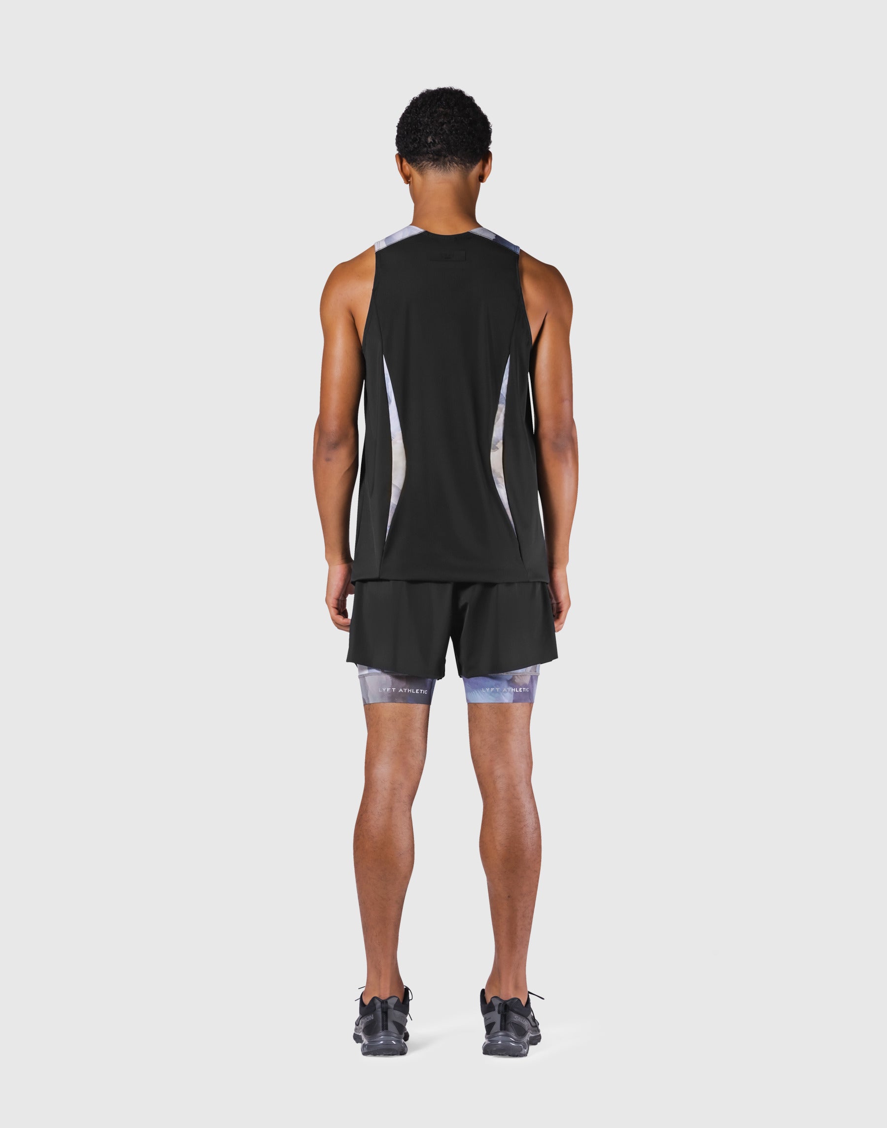 Shoulder Pattern Stretch Standard Tanktop - Blue – LÝFT