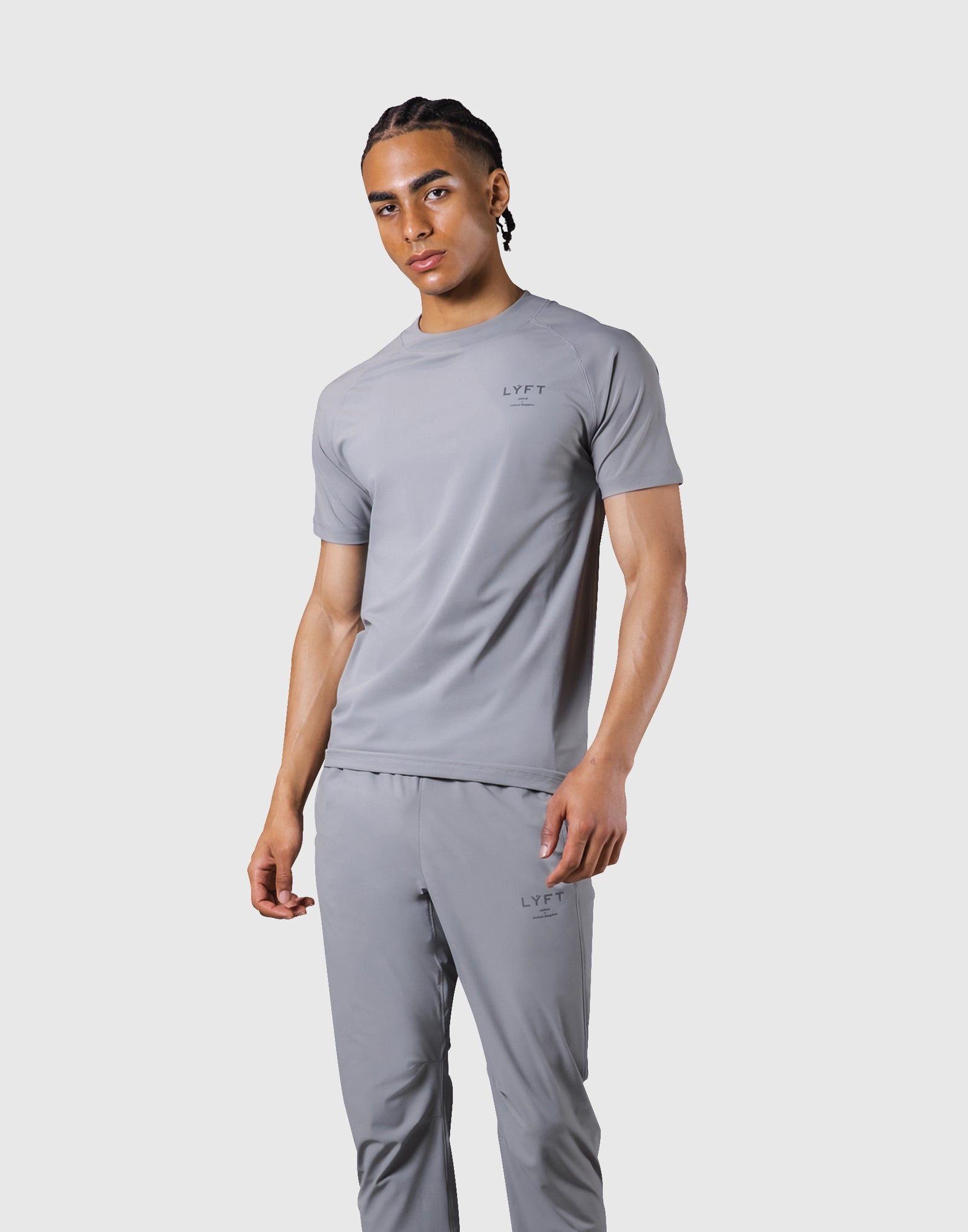Slim Fit Mesh Sleeve T-Shirt - Grey – LÝFT