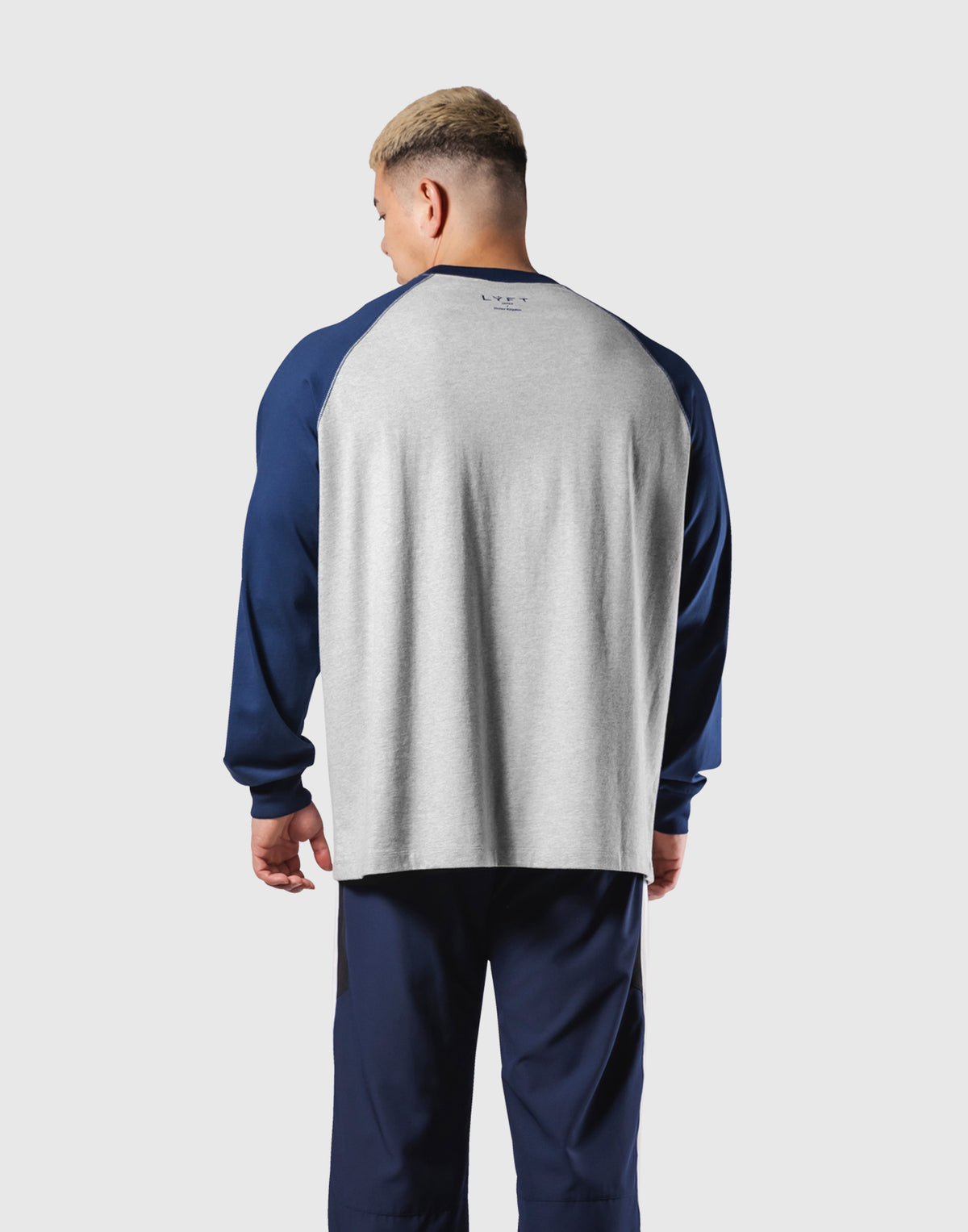 College Logo Raglan Big Long T-Shirt - Grey