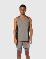 Shoulder Pattern Stretch Standard Tanktop - Beige