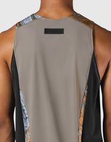 Shoulder Pattern Stretch Standard Tanktop - Beige