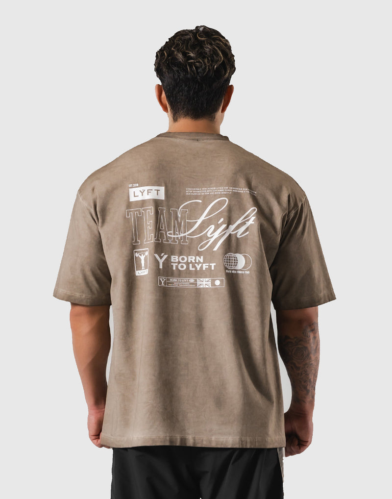 Extend Cotton Team LÝFT Graphic Big T-Shirt - Beige