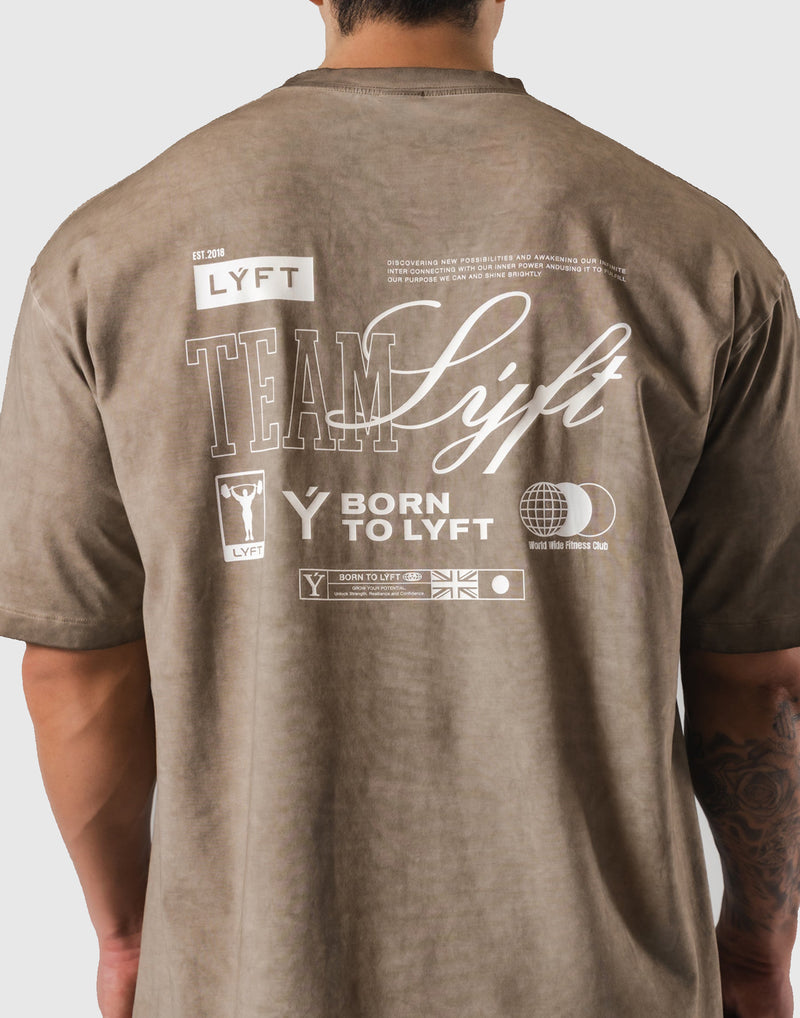 Extend Cotton Team LÝFT Graphic Big T-Shirt - Beige