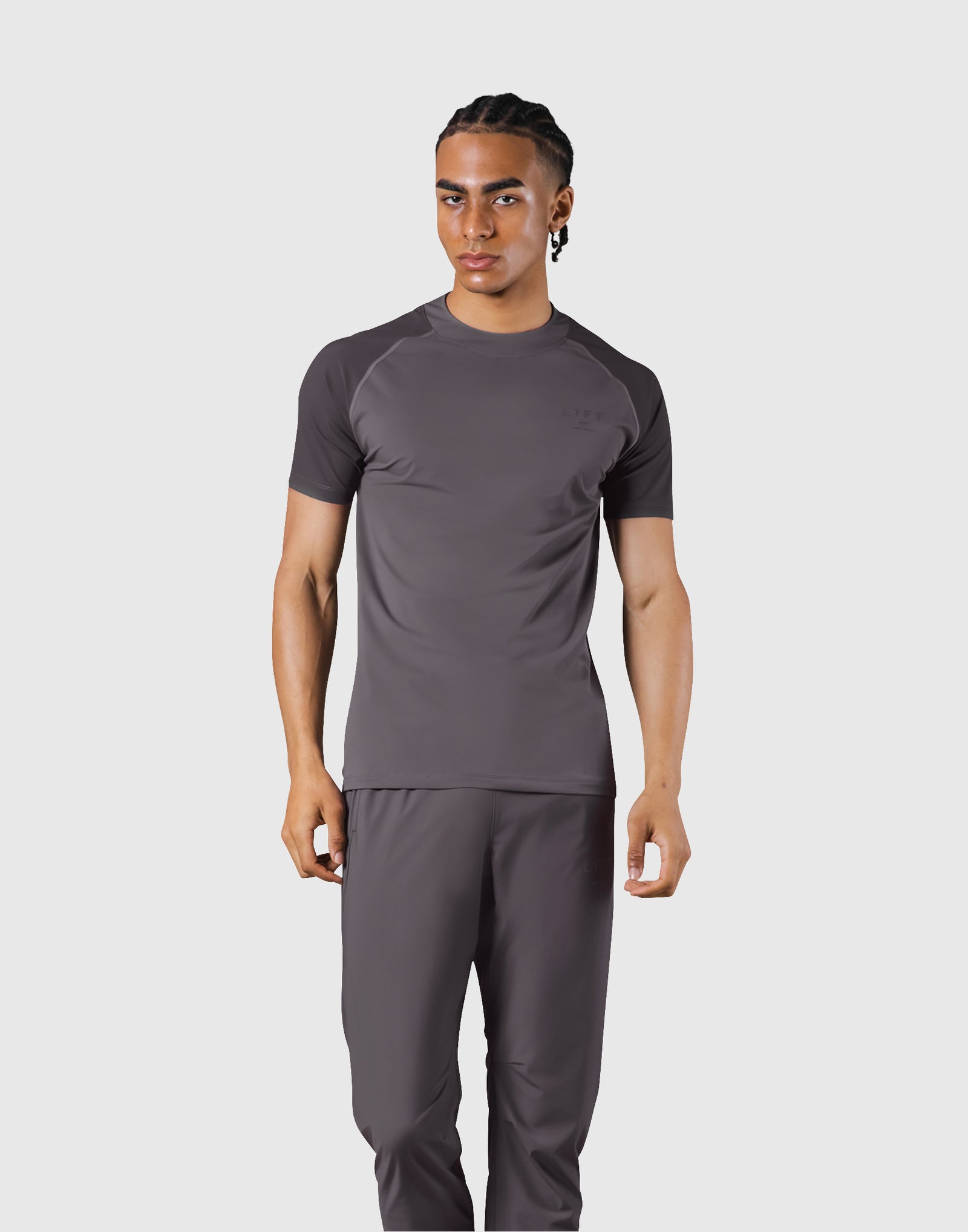 Slim Fit Mesh Sleeve T-Shirt -D.Grey – LÝFT
