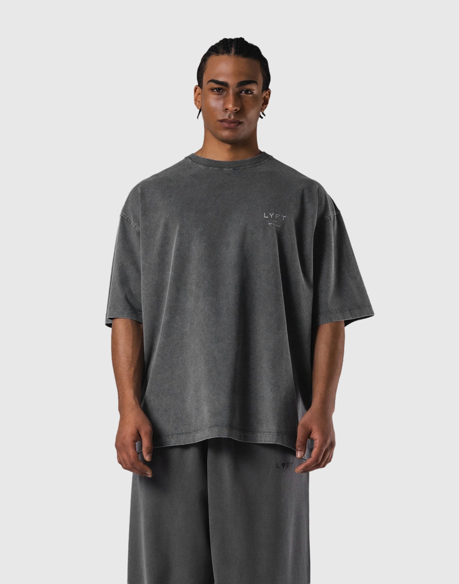 One Point LÝFT Logo Vintage Big T-Shirt - D.Grey