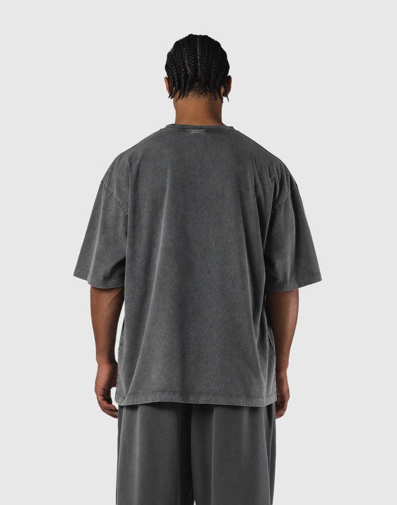 One Point LÝFT Logo Vintage Big T-Shirt - D.Grey