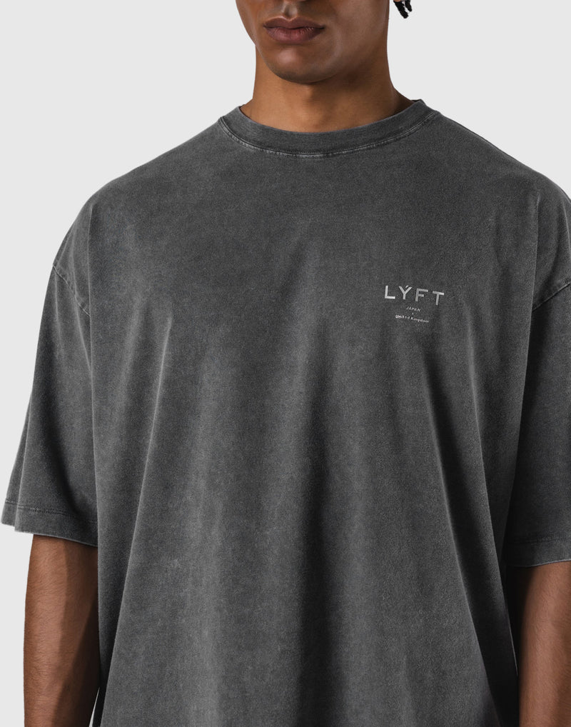 One Point LÝFT Logo Vintage Big T-Shirt - D.Grey