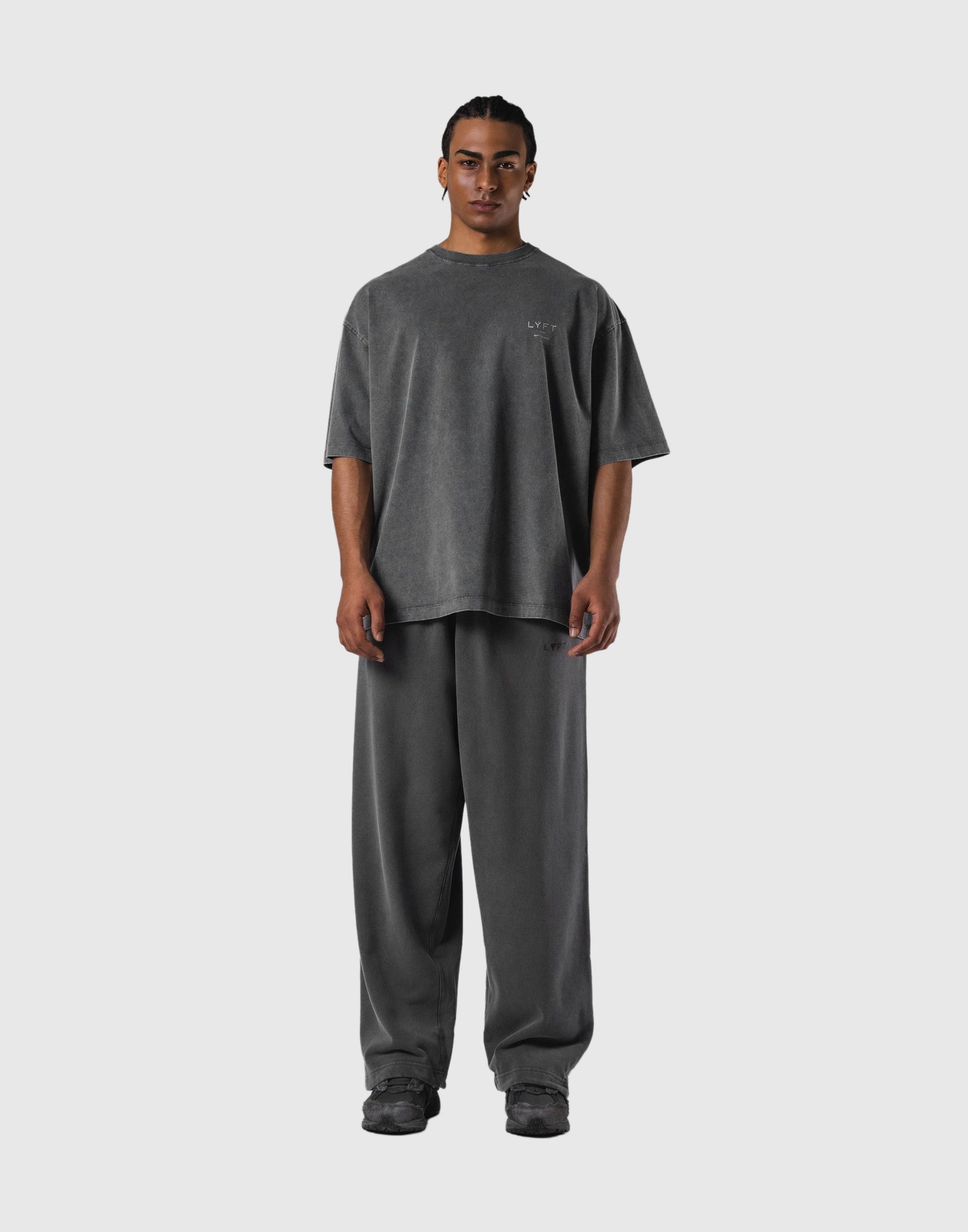One Point LÝFT Logo Vintage Big T-Shirt - D.Grey