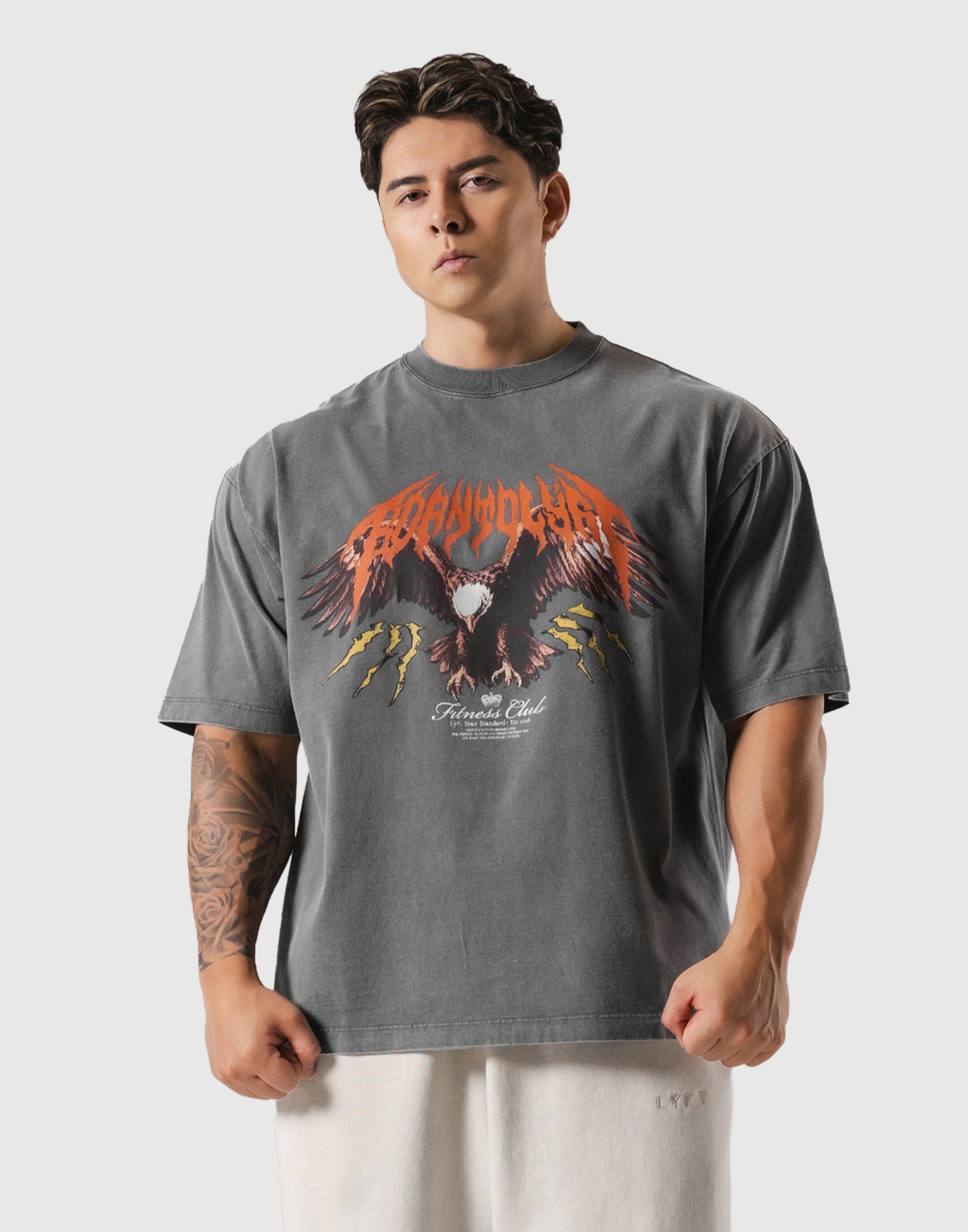 トップス LYFT EAGLE GRAPHIC VINTAGE BIG T-SHIRT M Eagle Graphic Vintage Big T-Shirt - D.Grey – LÝFT
