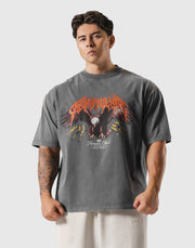 Eagle Graphic Vintage Big T-Shirt - D.Grey – LÝFT