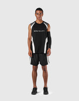 Round Pattern Loose Fit Tanktop - Black
