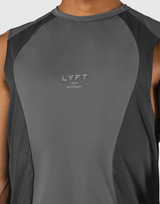 Round Pattern Waffle Nylon Stretch No Sleeve - D.Grey