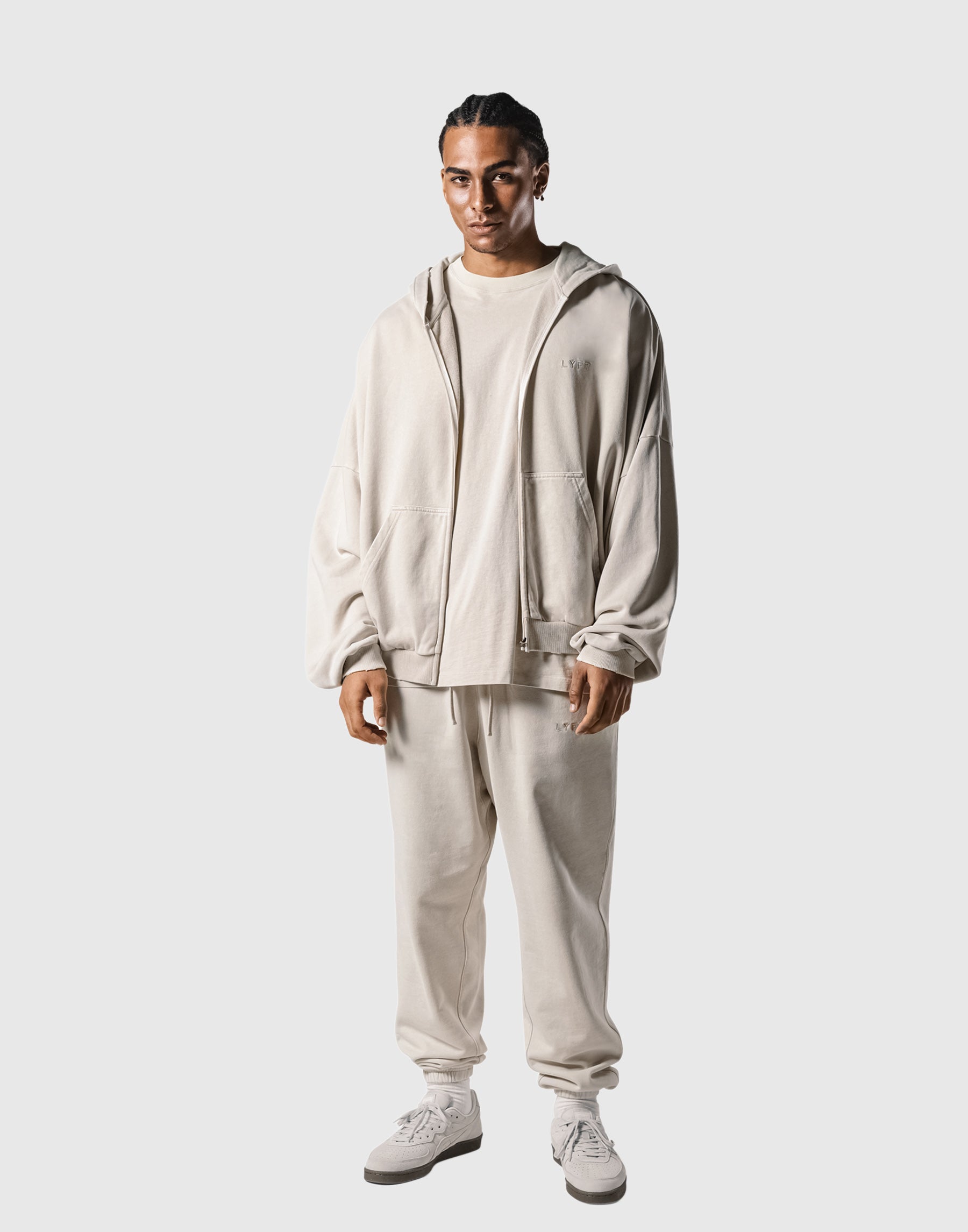 LYFT ヴィンテージ ジップアップ パーカー フーディ ブラック L Oversize Vintage Sweat Zip-Up Hoodie - Beige – LÝFT