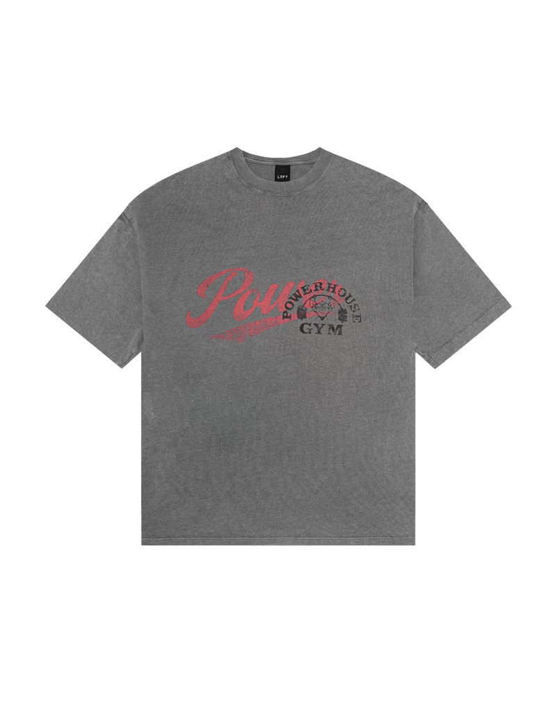 LÝFT × Power House Gym Vintage Big T-Shirt - D.Grey
