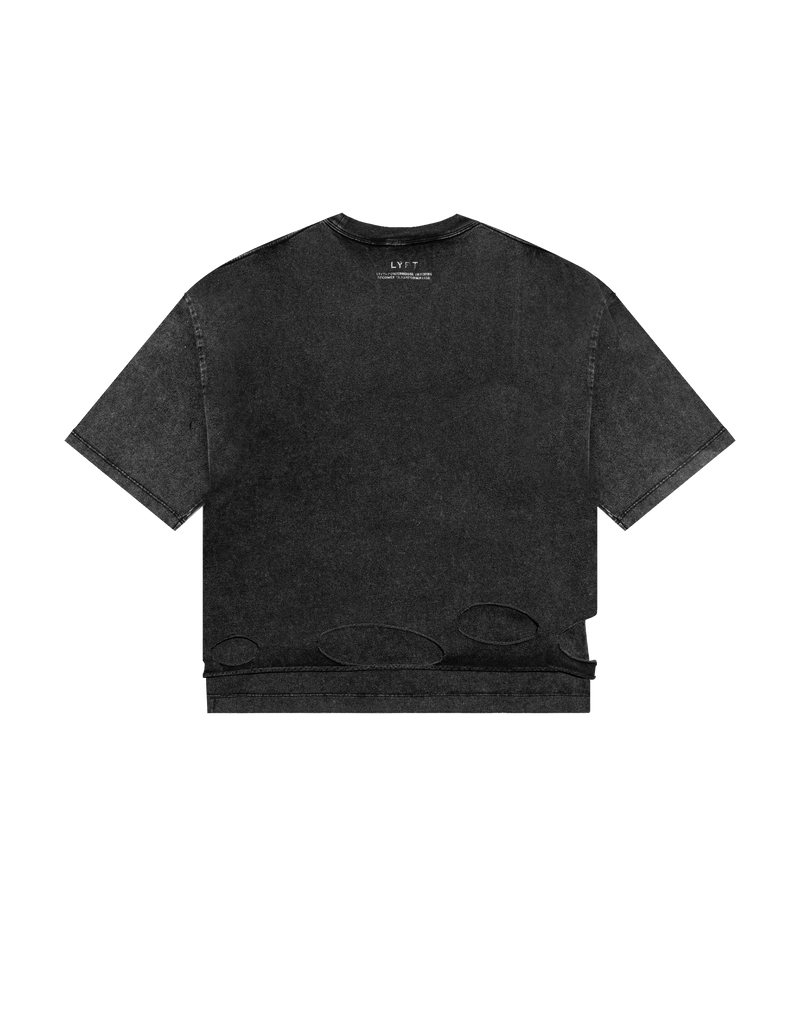 LÝFT × Power House Gym Layered Vintage Cropped T-Shirt - Black