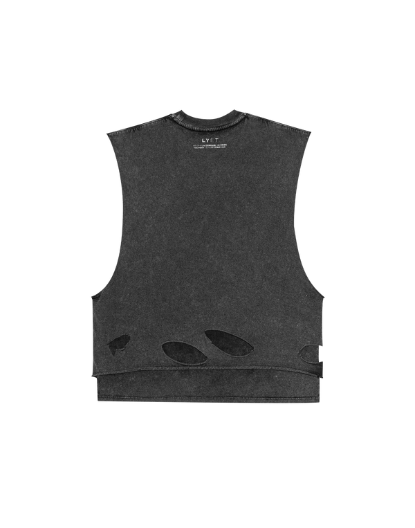 LÝFT × Power House Gym Layered Vintage Tanktop - Black