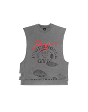 LÝFT × Power House Gym Layered Vintage Tanktop - D.Grey