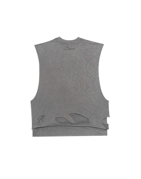 LÝFT × Power House Gym Layered Vintage Tanktop - D.Grey