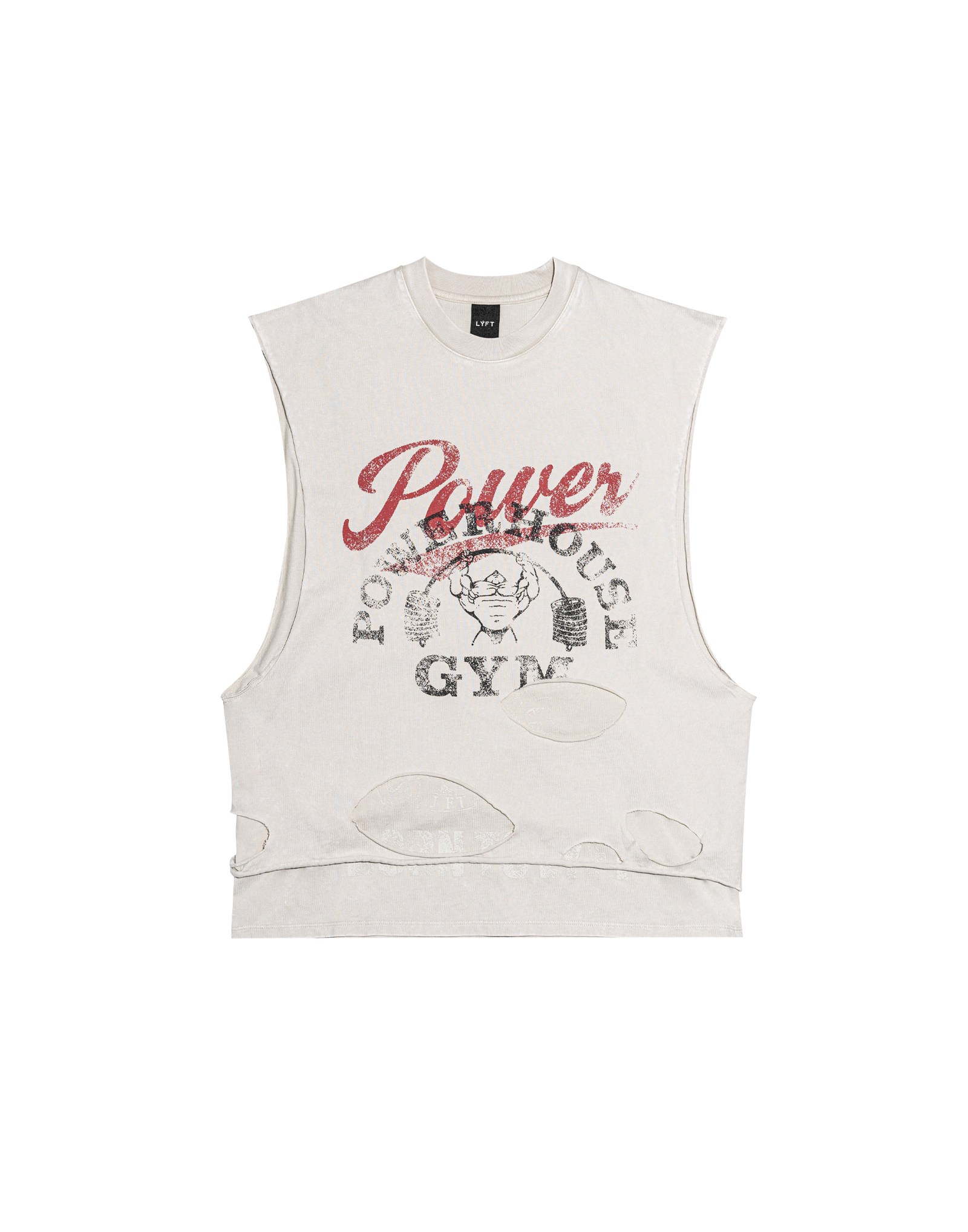 LÝFT × Power House Gym Layered Vintage Tank Top - Ivory LÝFT × Power House Gym Layered Vintage Tank Top - Ivory