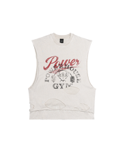 LÝFT × Power House Gym Layered Vintage Tanktop - Ivory
