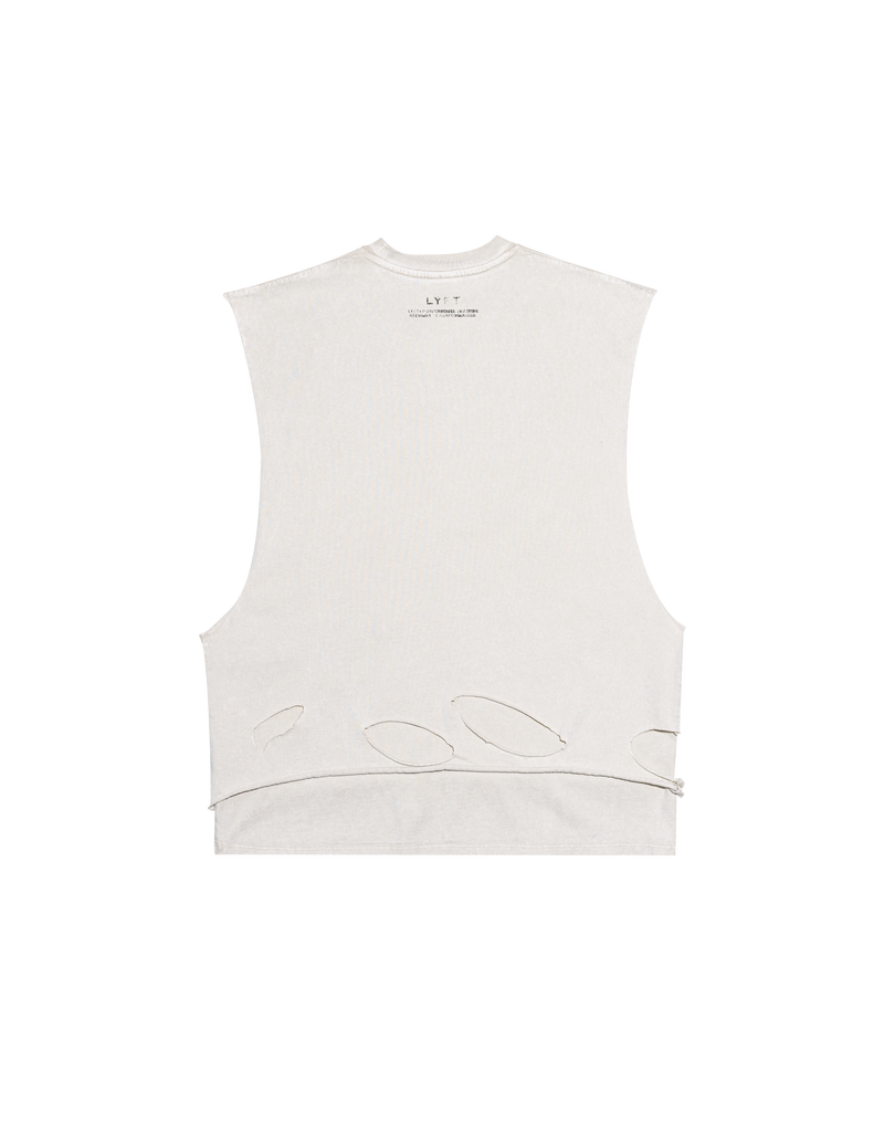 LÝFT × Power House Gym Layered Vintage Tank Top - Ivory