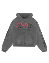 LÝFT × Power House Gym Vintage Sweat Zip-Up Hoodie - D.Grey
