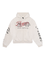 LÝFT × Power House Gym Vintage Sweat Zip-Up Hoodie - Ivory