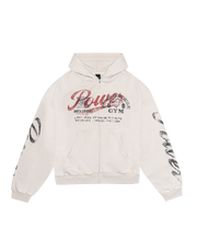 LÝFT × Power House Gym Vintage Sweat Zip-Up Hoodie - Ivory LÝFT × Power House Gym Vintage Sweat Zip-Up Hoodie - Ivory