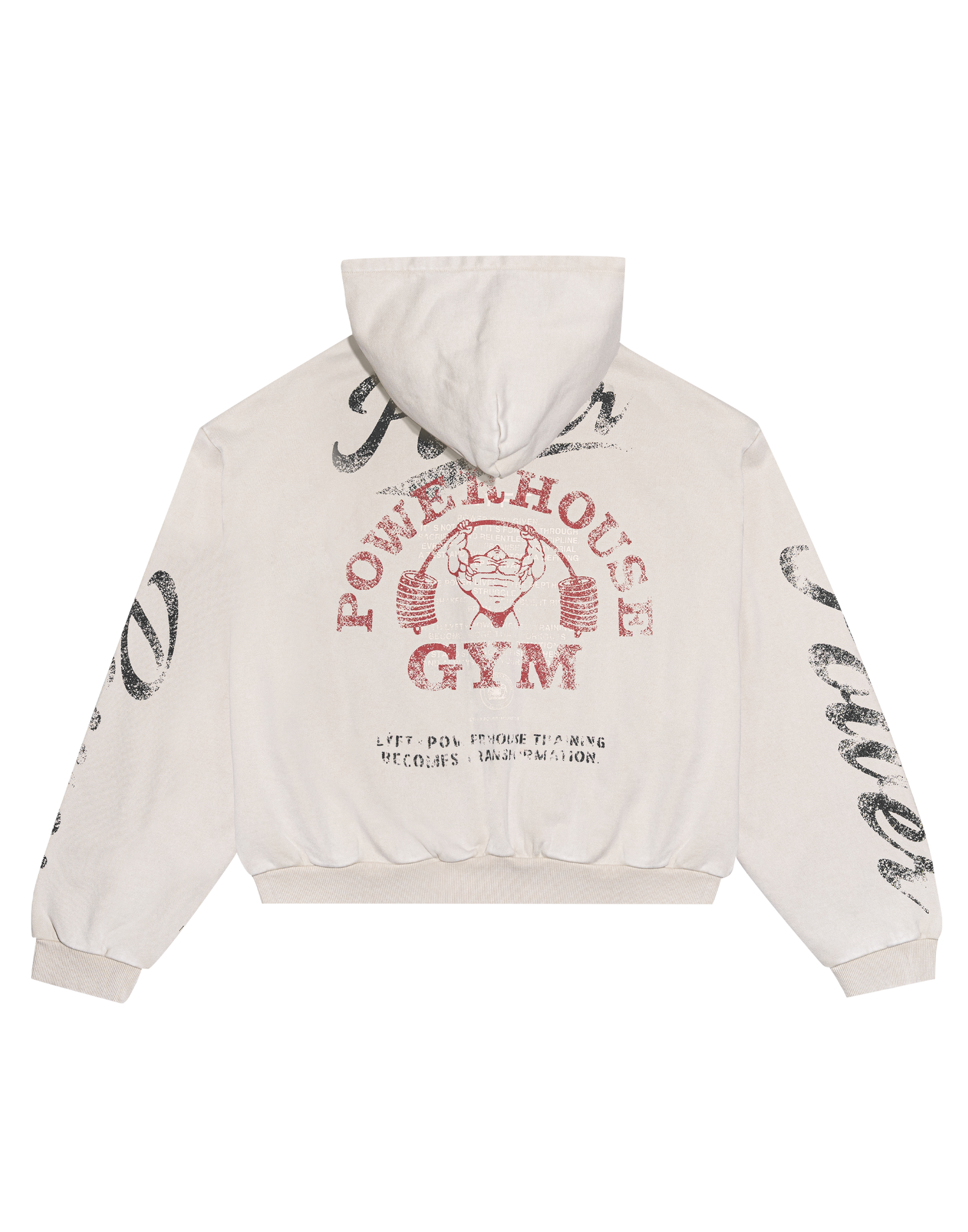 LÝFT × Power House Gym Vintage Sweat Zip-Up Hoodie - Ivory