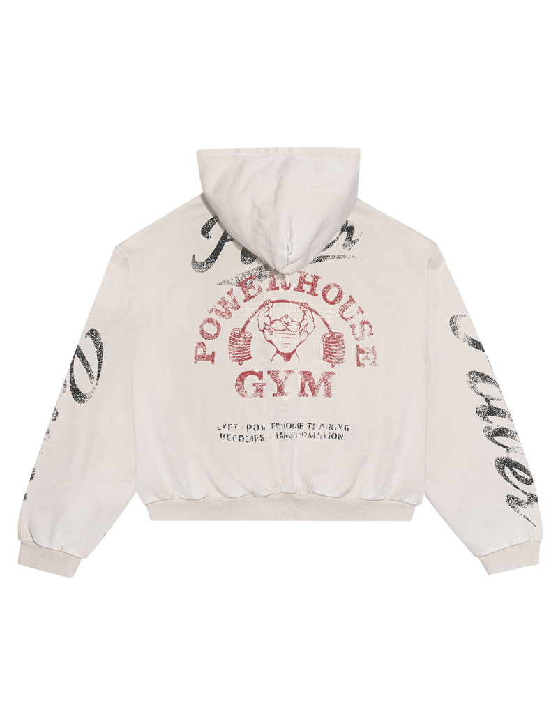 LYFT×POWER HOUSE GYM 即完売 LÝFT × Power House Gym Vintage Sweat Zip-Up Hoodie - Ivory