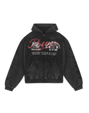 LÝFT × Power House Gym Vintage Sweat Zip-Up Hoodie - Black