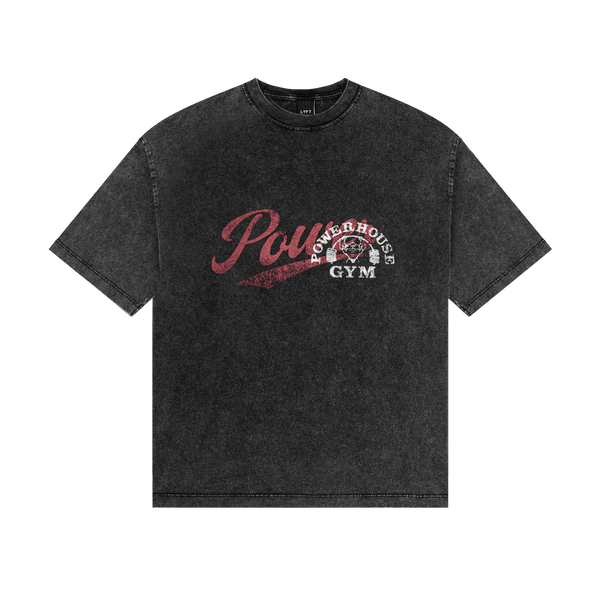 LÝFT × Power House Gym Vintage Big T-Shirt - Black